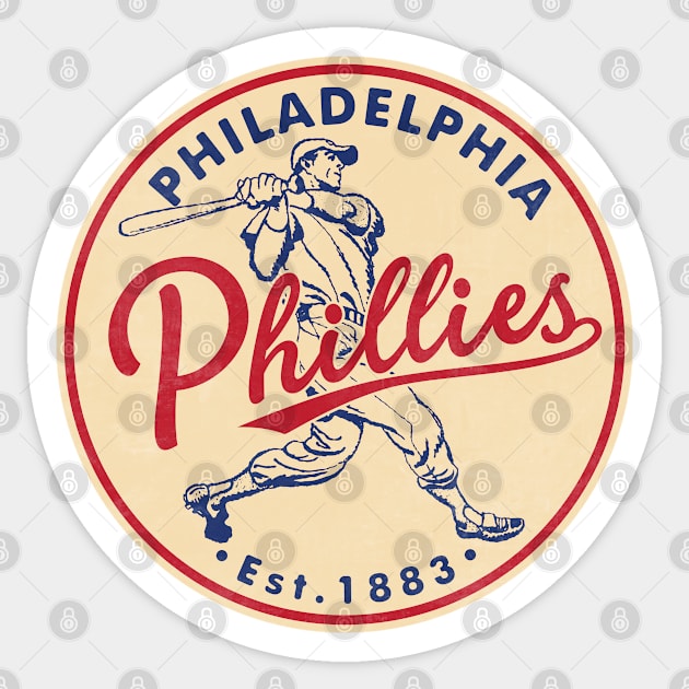 Old Style Philadelphia Phillies 1 by Buck Tee Sticker by Buck Tee